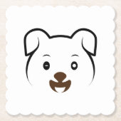 かわいい子犬ウインク ペーパーコースター (正面)