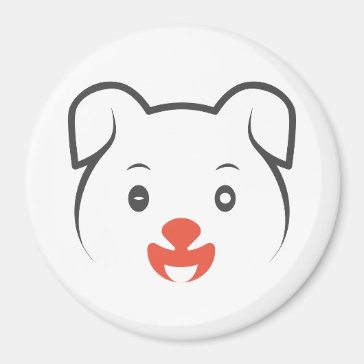 かわいい子犬ウインク マグネット (正面)