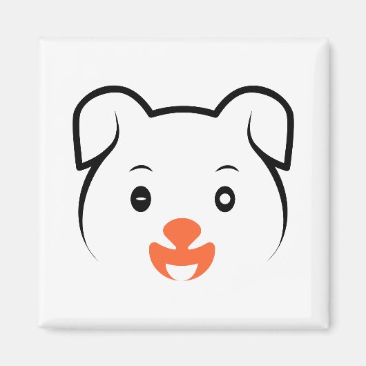 かわいい子犬ウインク マグネット (正面)