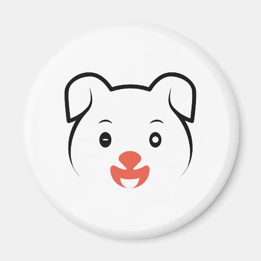 かわいい子犬ウインク マグネット (正面)
