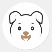 かわいい子犬ウインク ラウンドシール (正面)