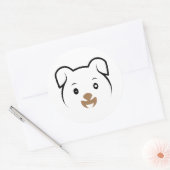かわいい子犬ウインク ラウンドシール (封筒)