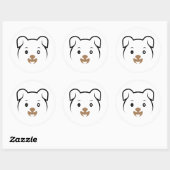 かわいい子犬ウインク ラウンドシール (シート)