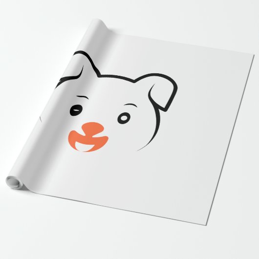 かわいい子犬ウインク ラッピングペーパー (アンロールド)