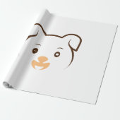 かわいい子犬ウインク ラッピングペーパー (アンロールド)