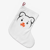 かわいい子犬ウインク ラージクリスマスストッキング (正面 (吊り時))