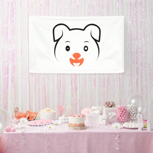 かわいい子犬ウインク 横断幕 (パーティー)