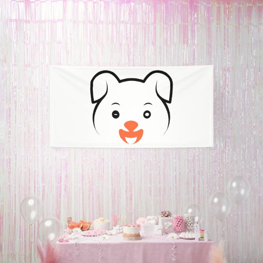 かわいい子犬ウインク 横断幕 (パーティー)