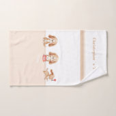 かわいい子犬カスタム文字子供部屋 ハンドタオル (ハンドタオル)