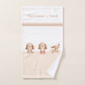 かわいい子犬カスタム文字子供部屋 ハンドタオル (ハンドタオル)