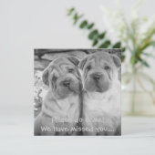 かわいい子犬カップル パーソナライズ パーティー招待状 招待状 (スタンド正面)