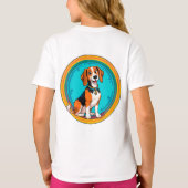 かわいい子犬カラフル漫画スタイルデザイン Tシャツ (裏面)