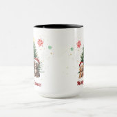 かわいい子犬クリスマスコーヒーマグ マグカップ (中央)