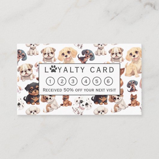 かわいい子犬グルーミング ロイヤリティカード (正面)