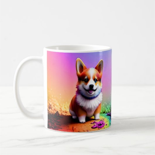 かわいい子犬コーギドッグ–36475 コーヒーマグカップ (左)