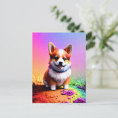 かわいい子犬コーギドッグ–36475 シーズンポストカード (スタンド正面)