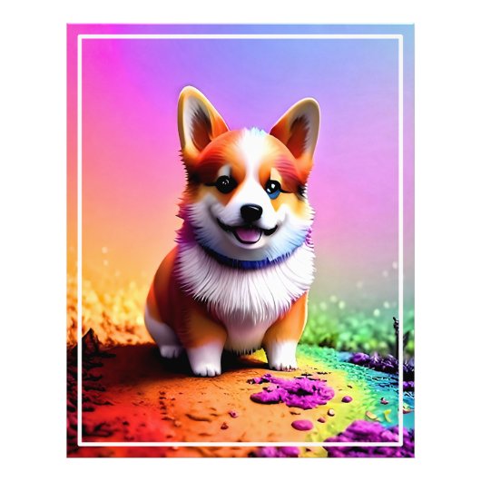 かわいい子犬コーギドッグ–36475 フォトプリント            (正面)