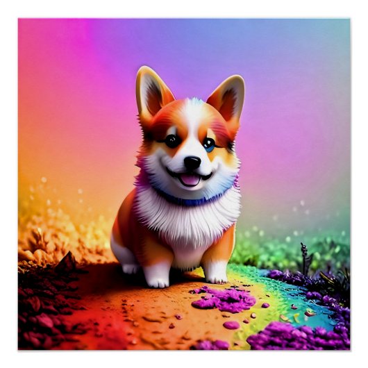 かわいい子犬コーギドッグ–36475 ポスター (正面)