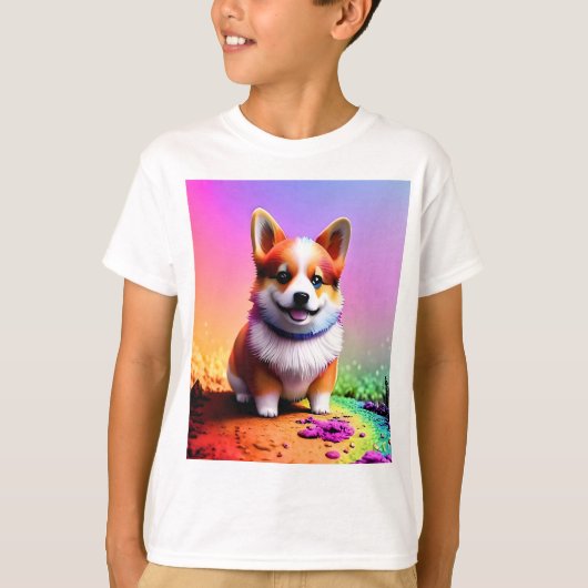 かわいい子犬コーギドッグ–36475 Tシャツ (正面)