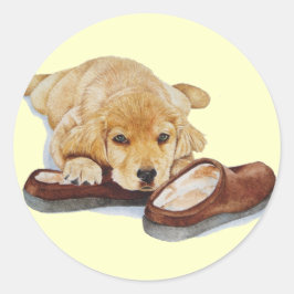 かわいい子犬ゴールデンレトリバー犬かわいいスリッパ ラウンドシール