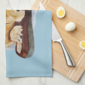 かわいい子犬ゴールデンレトリバー キッチンタオル (四つ折り)