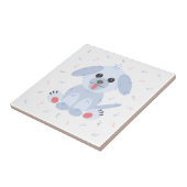 かわいい子犬シンプルのピンクパステル漫画 タイル (側面)