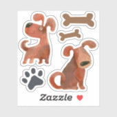 かわいい子犬ステッカー 犬好きステッカー シール (シート)