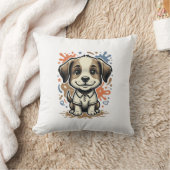 かわいい子犬スプラッシュ 彫刻 ベクター デザイン_1 クッション (ブランケット)