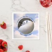 かわいい子犬スリーピングブルースカイ5th誕生日 スタンダードカクテルナプキン (インサイチュ)