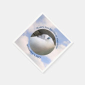 かわいい子犬スリーピングブルースカイ5th誕生日 スタンダードカクテルナプキン (角)