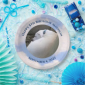 かわいい子犬スリーピングブルースカイ5th誕生日 ペーパープレート (パーティー)