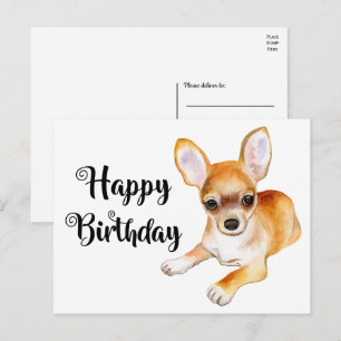 かわいい子犬チワワ 誕生日カード 面白いチワワ 誕生日ポストカード ポストカード
