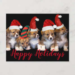 かわいい子犬ハッピーホリデークリスマス ポストカード