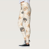 かわいい子犬ハートウォーターカラーパターン (3) レギンス (左)