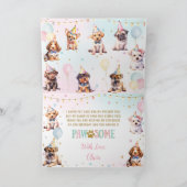 かわいい子犬バルーン誕生日パーティー サンキューカード (内部)