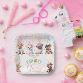 かわいい子犬バルーン誕生日パーティー ペーパープレート (パーティー)