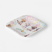 かわいい子犬バルーン誕生日パーティー ペーパープレート (傾斜あり)