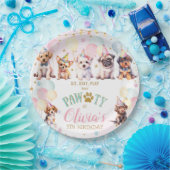 かわいい子犬バルーン誕生日パーティー ペーパープレート (パーティー)