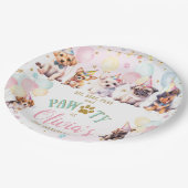 かわいい子犬バルーン誕生日パーティー ペーパープレート (アングル)