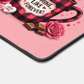 かわいい子犬バレンタインバッファロープレイドエステティックマグ デスクマット (コーナー)