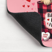 かわいい子犬バレンタインバッファロープレイドエステティックマグ マウスパッド (コーナー)