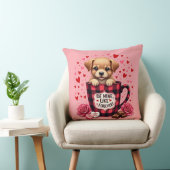 かわいい子犬バレンタインバッファロープレイドエステティック クッション (椅子)