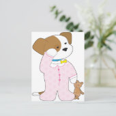 かわいい子犬パジャマ ポストカード (スタンド正面)