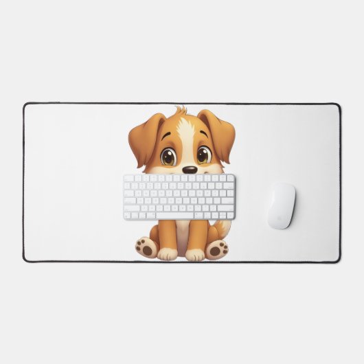 かわいい子犬パッド長い。 デスクマット (キーボード&マウス)