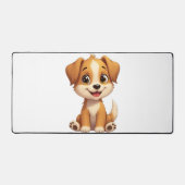 かわいい子犬パッド長い。 デスクマット (正面)