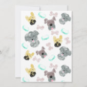 かわいい子犬パティー誕生日パーティー 招待状 (裏面)