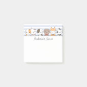 かわいい子犬パーソナライズされたたち ポストイット (正面)