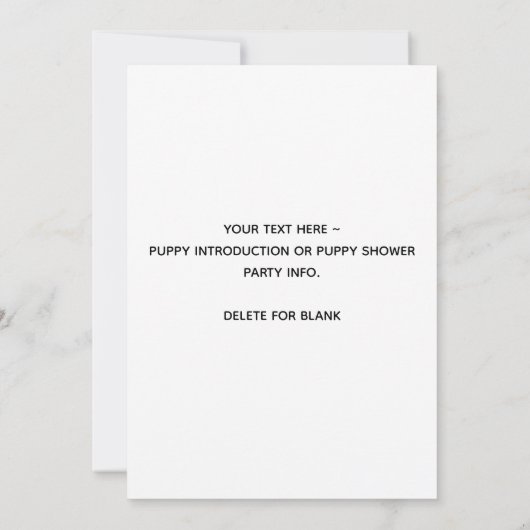 かわいい子犬パーソナライズされたの女の子新ペット 案内状 (裏面)