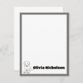 かわいい子犬パーソナライズされたの文房具ノートカード ノートカード (正面/裏面)