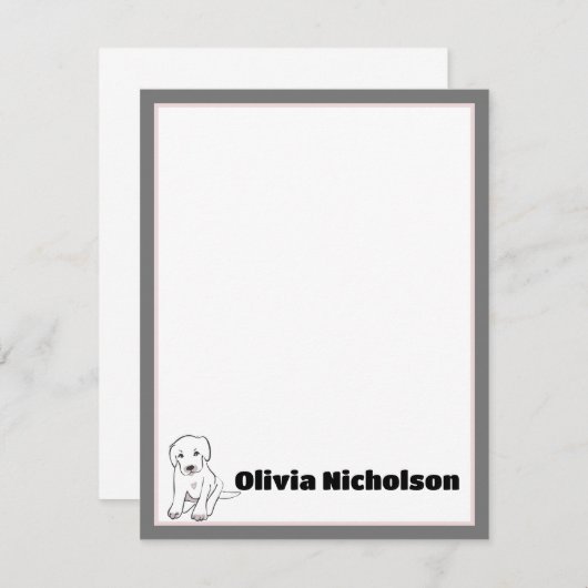 かわいい子犬パーソナライズされたの文房具ノートカード ノートカード (正面/裏面)